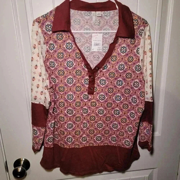 Cato Tops - Cato russet brown top size medium